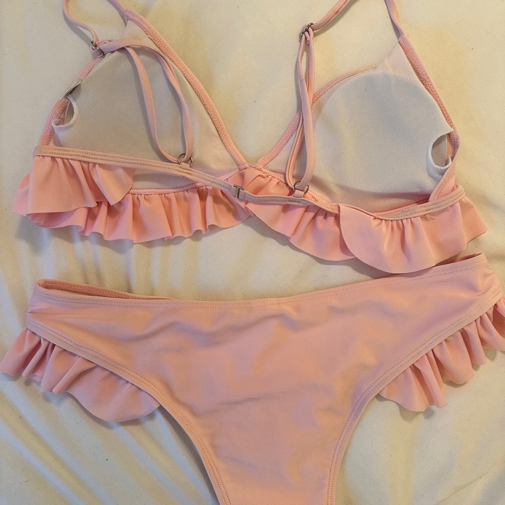 Pink Ruffled Bikini Set - Picture 2 of 2